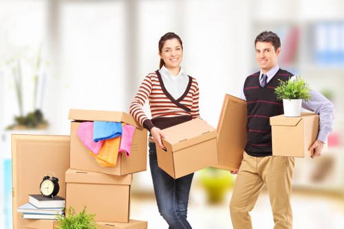 Business stock and boxes in mobile self storage