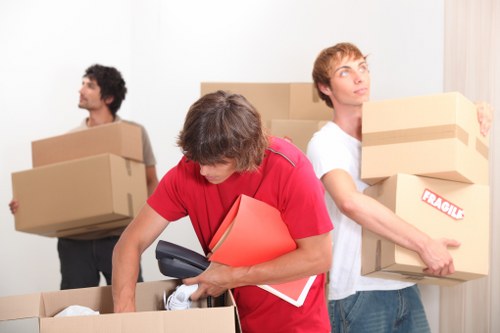 Packed household items ready for secure storage in Harrow